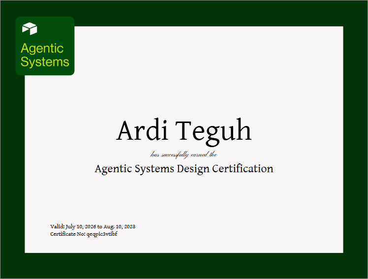 Agentic System Design Certification